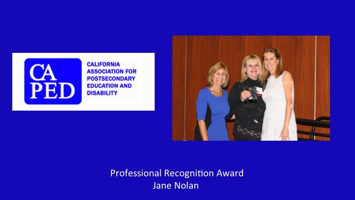 Jane Nolan CAPED Awards 2015